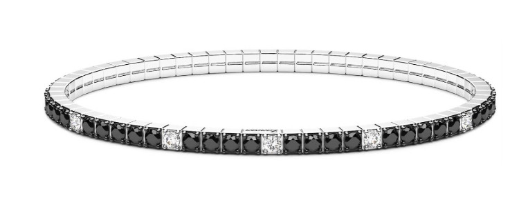 Bracelet Zancan Homme Argent Zircone : Bijou de Luxe Rigide pour Poignet Masculin