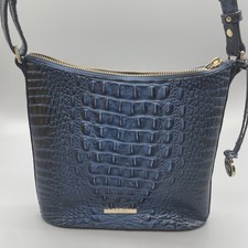 Brahmin Katie Crossbody Bag Blue Croc Embosse...
