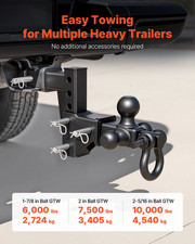 Tri Ball Trailer Hitch W D Shackle 2 Receiver 6 Drop 10000 Lbs Tow Tri Ball Trailer Hitch W D Shackle 2 Receiver 6 Drop 10000 Lbs Tow