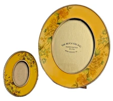 The Bucklers Picture Frames Enamel Swivel Back Art Deco Oval 6" & 3" Mini NY LOT
