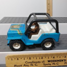 Vintage Buddy L Corp Jeep Japan Sky Blue  White 4" Diecast Vehicle w/ Driver