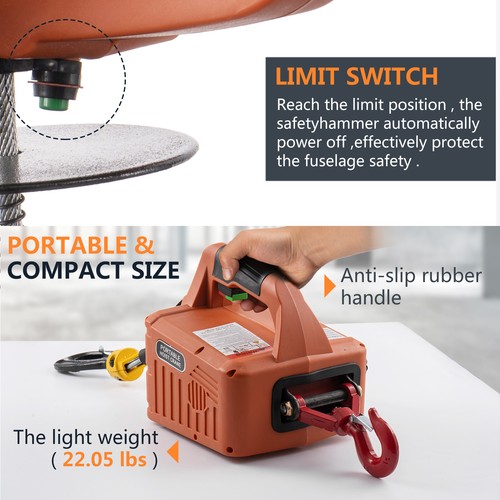 Cabrestante elevador eléctrico portátil 3 en 1 1100 lb control remoto inalámbrico - Imagen 6 de 12