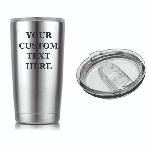 Custom 20oz Tumbler with Your Text or Logo Engraved Travel Mug Insulated Bottle - Picture 6 of 8