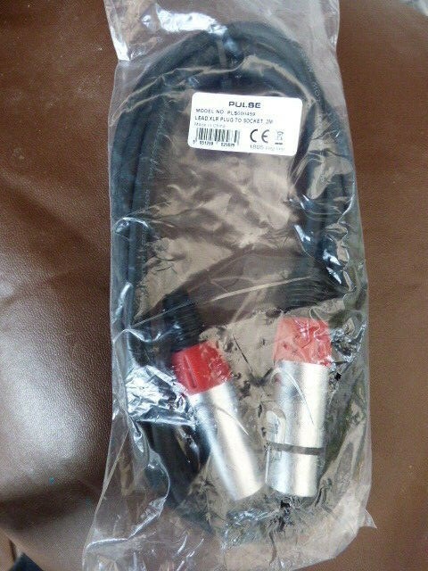 Pulse XLR Plug to Socket Lead PLS 2m PLS000459 - Low noise microphone lead
