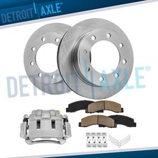 Front Disc Rotors Right Caliper Brake Pads For 1999-04 F-250 F-350 Super Duty