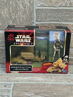 Star Wars Episode 1 Vehicles Armored Scout Tank W/ Battle Droid 1999 Brand New