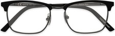 Foster Grant Men's Bifocal Perkins Pop of Power Blue Light Case Reading Glasses