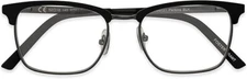 Foster Grant Men's Bifocal Perkins Pop of Power Blue Light+ Case Reading Glasses