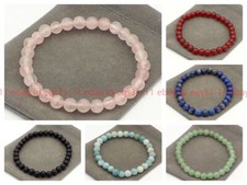 Handmade 6mm Crystal Healing Gemstone Round Bead Bracelet 7.5'' 10 Styles