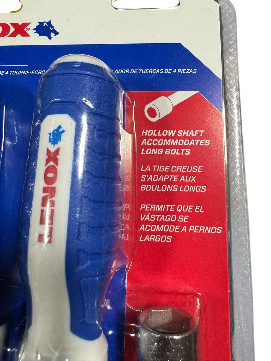 Lenox LXHT60903 4 Piece hollow Hex Shaft Nut Driver Set New 1/4,5