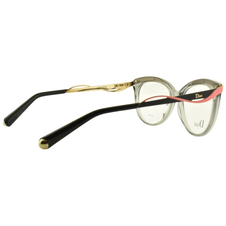 NOVO!! Armação óptica feminina CHRISTAIN DIOR CD3279 8LE cinza rosa olho de gato aro completo - Imagem 3 de 4