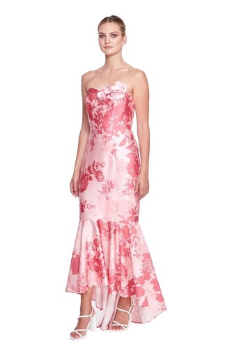 marchesa notte shimmer midi dress Marchesa Notte Off Shoulder Glitter Tulle Midi Gown In Light Blue