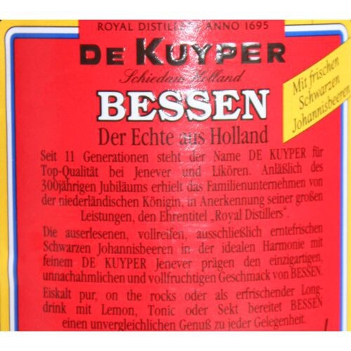 de Kuyper Bessen Genever Schwarze Johannisbeeren 20%vol. 3x0,7 Liter Flasche usy - Bild 7 von 7
