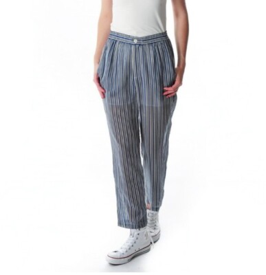 Ganni Allen Georgette Stripe Pants | eBay