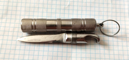 Vintage USSR Soviet Rare Knife barrel with bottle opener, handmade