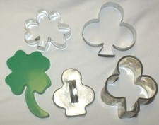 VTG Cookie Cutters St Patrick's Day Irish Club Clover Shamrock Biscuit Aluminum