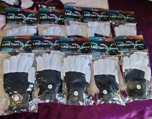 LED Leuchthandschuhe Finger Blinkende Handschuhe, 3 Farben und 6 Modi 10er Pack - Bild 1 von 9