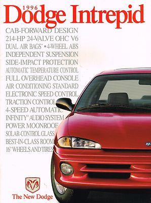 Big 1996 DODGE INTREPID Brochure / Catalog: ES, | eBay