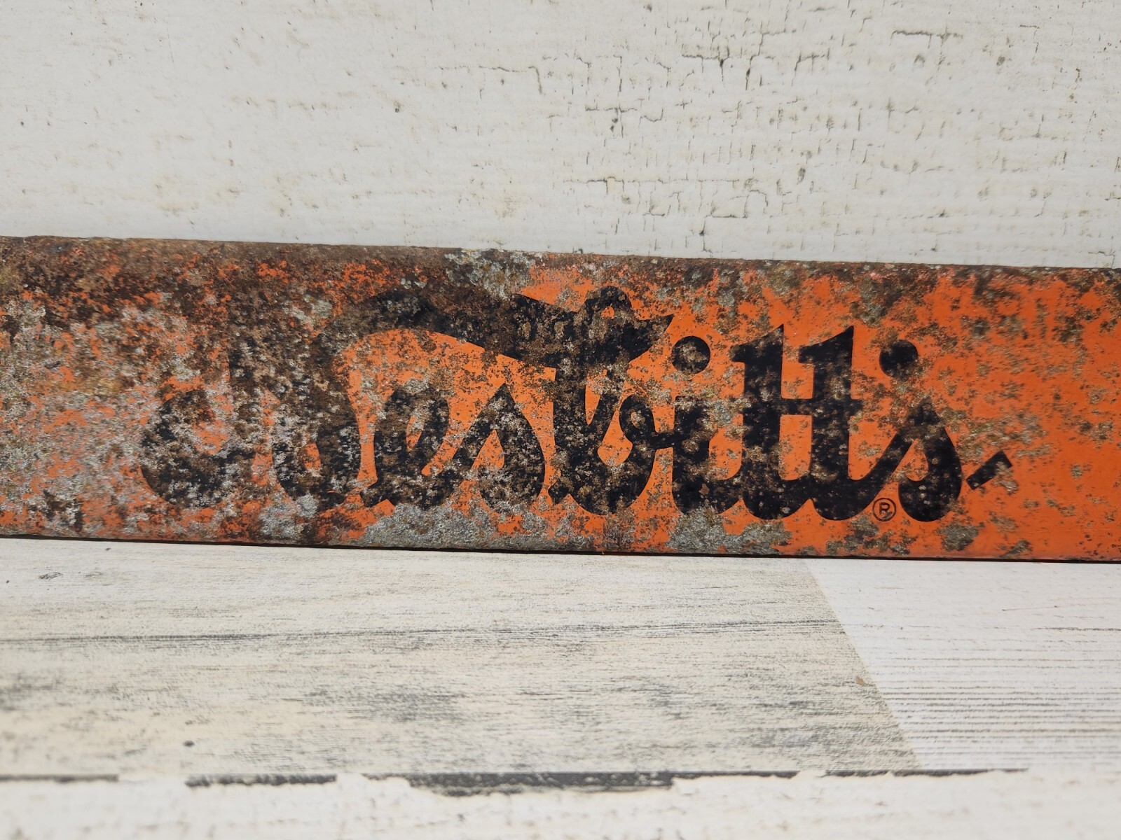 Vintage Patina Nesbitts Orange Soda Door Push Sign
