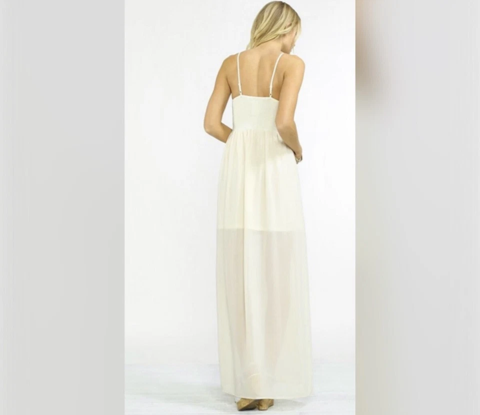 Maxi Vestido Flying Tomate Bordado Floral Mixto Media Talla S Usado en Excelente Condición Boho Foto 4 de 4