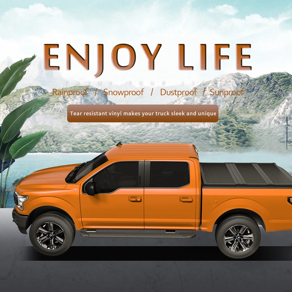 Cubierta rígida de 3 pliegues para camioneta Chevy Silverado GMC Sierra 07-22 plataforma de 5,8 ft Foto 3 de 4