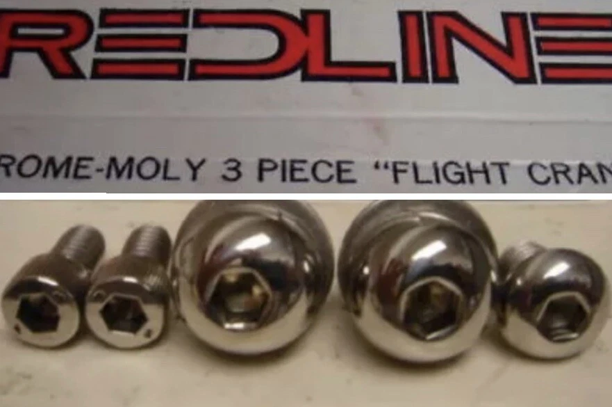 RED LINE REDLINE 401 Flight Cranks POLISHED Hardware OLD SCHOOL BMX
