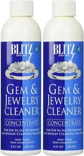 Blitz Gem & Jewelry Cleaner 8oz | 2Pk | Safe for Gold, Silver ,Diamonds-US MADE