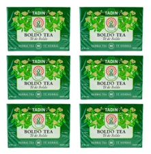 Tadin Boldo Herbal Tea, Made in USA,  24 tea bags  (6 BOXES) 07/2027