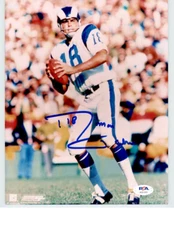 ROMAN GABRIEL LOS ANGELES RAMS 1969 MVP SIGNED 8x10 - PSA/Dna