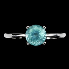 925 Sterling Silver Ring Round Blue Apatite 6mm Gemstone Jewelry