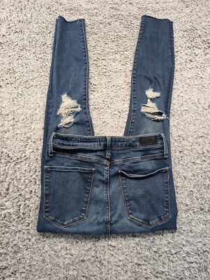 Abercrombie & Fitch Jeans Women 4 Blue Simone Skinny High Rise Thrashed Normcore