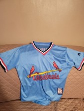 st louis cardinals Coopwrstown Collection Cool Base Ozzie Smith #1 Light Blue...