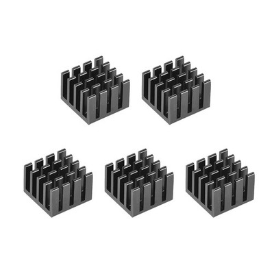Heat Sink Cross Carved MOS GPU IC Chip Black 14 x 14 x 10mm 5pcs