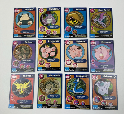 pokemon trivia cards 1999 Vintage Pokémon Poke Trivia Burger King Card Lot 12 Card Lot