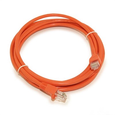 10ft Cat5E Ethernet RJ45 Patch Cable  Stranded  Snagless Booted  ORANGE