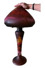 Immense lampe champignon en pâte de verre 65 cm de hauteur signée Nos Gallé Daum