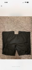 women's wide leg casual ankle pants Black