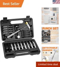 Chrome Vanadium Roll Pin Punch Set with Detachable Hammer – 14-Piece  Kit