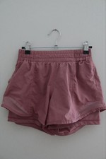 lululemon Women s Pink Solid Elastic Waist Athletic Activewear Shorts Regular