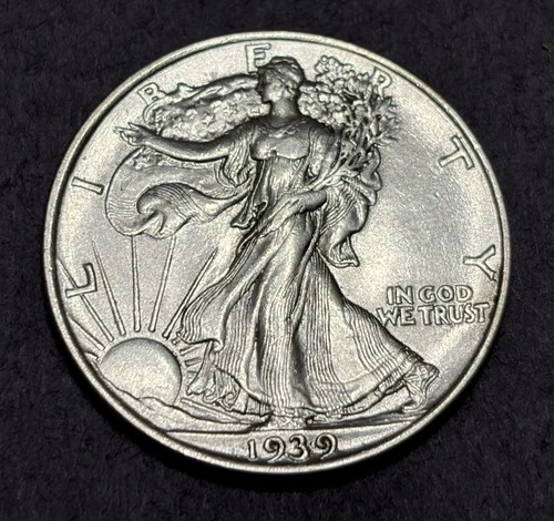 1939-P Walking Liberty Half Dollar Choice AU+ 90% Silver