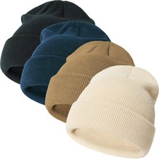 Baby Toddler Winter Hats 4-Pack Soft Knitted Beanie Set for Boys and Girls