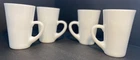 Vintage ~ Set of 4 Tall Milk Glass Coffee / Cappuccino Mugs ~ Mint Condition