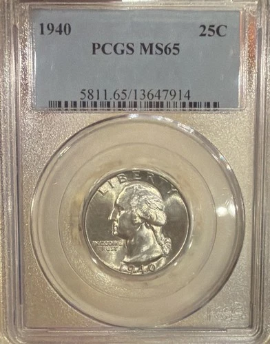 PCGS 1940 Washington Quarter 25C MS65 Silver Combined Shipping