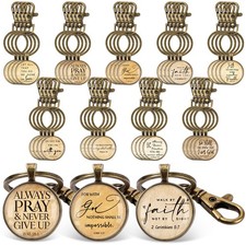 36 Pcs Christian Keychain Bulk Bible Verse Religious Key Chains Scripture Quo...