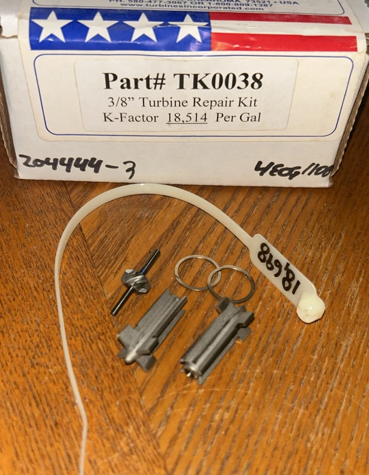 TURBINES INC, TK0038, 3/8” TURBINE REPAIR KIT, K-FACTOR. 18,514 Per Gal. NEW! D5 - Image 2 of 2
