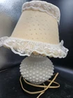 Vintage Hobnail White Milk Glass Set Of 2 Vanity Side Table Lamps
