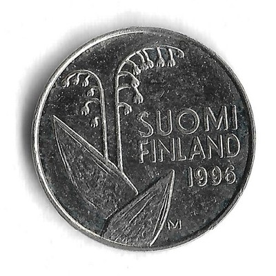 1996 Finland 10 Pennia World Coin - KM# 65