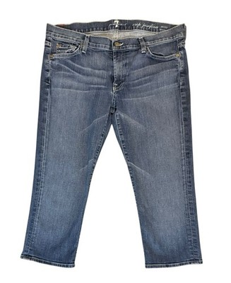 7 For All Mankind Jeans Crop Josefina Skinny Boyfriend Cropped Denim Size 29 EUC