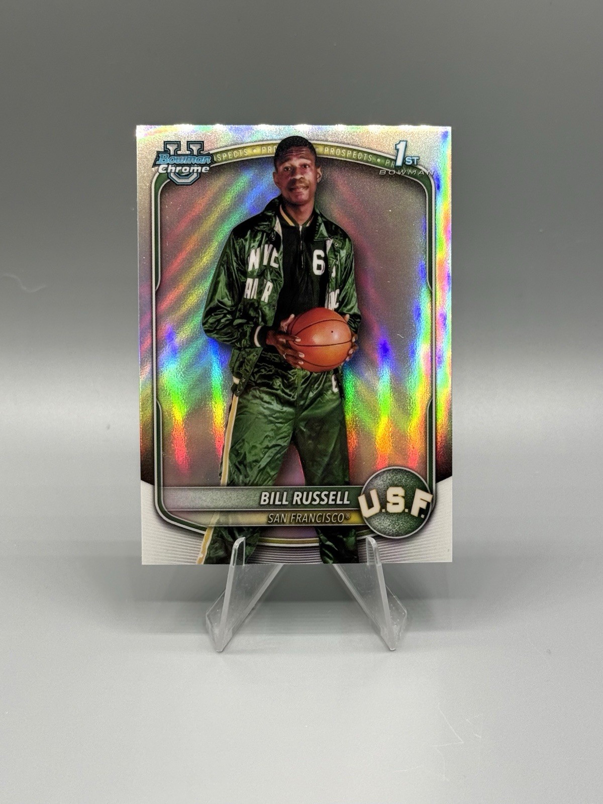 2025-26 Bowman Basketball #RV-BR Bill Russell RETROFRACTOR Insert SP Celtics