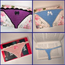 Lesezeichen Tanga lustig funny B&uuml;cherwurm bookmark Mitbringsel handmade geh&auml;kelt